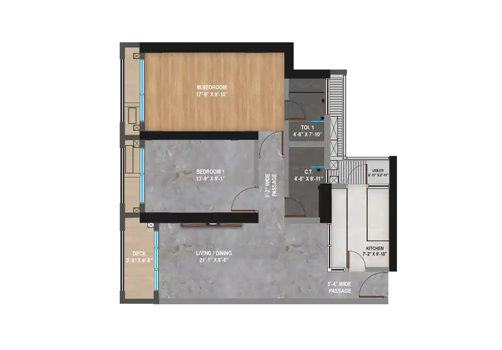 2 BHK Floor Plan